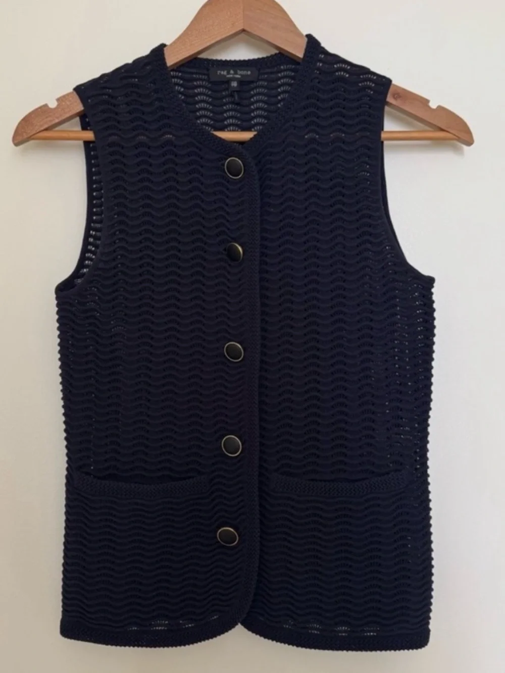 Rag & Bone Elisa Vest in Dark Navy XXS Like New
